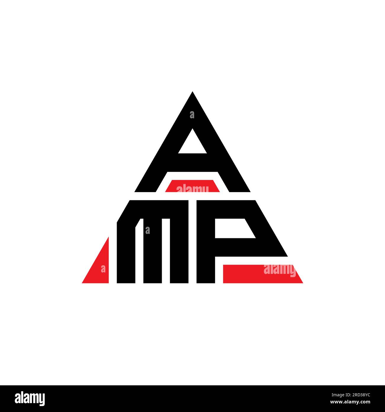 AMP triangle letter logo design with triangle shape. AMP triangle logo