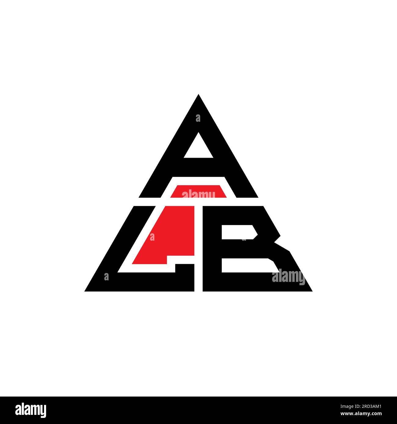 ALB triangle letter logo design with triangle shape. ALB triangle logo design monogram. ALB triangle vector logo template with red color. ALB triangul Stock Vector