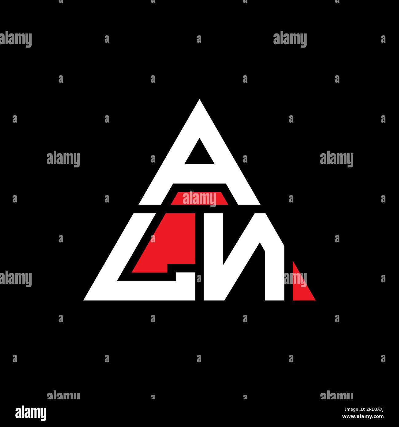 ALN triangle letter logo design with triangle shape. ALN triangle logo design monogram. ALN triangle vector logo template with red color. ALN triangul Stock Vector