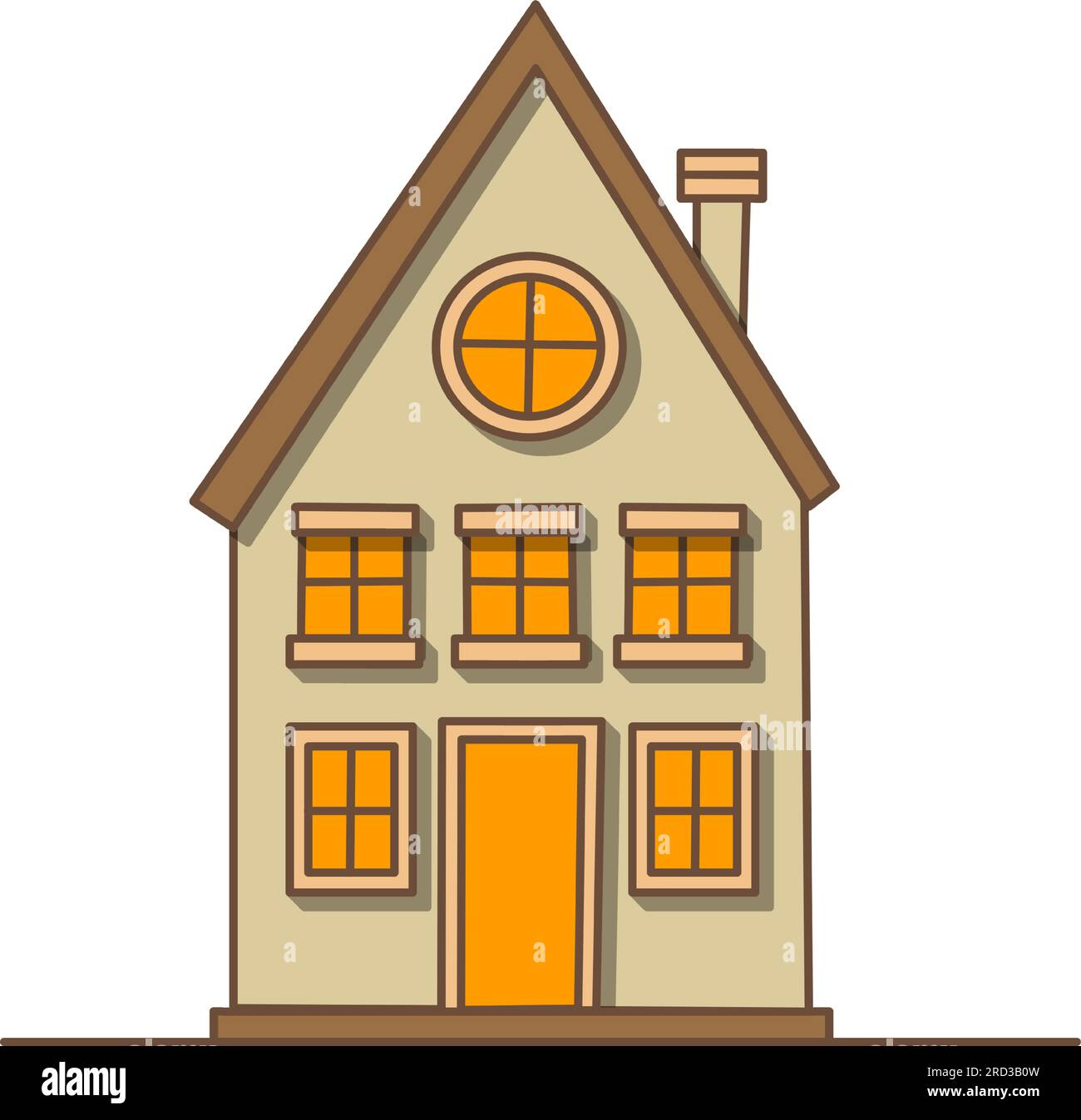 Vector large house with attic and chimney icon. Vector A house with the ...