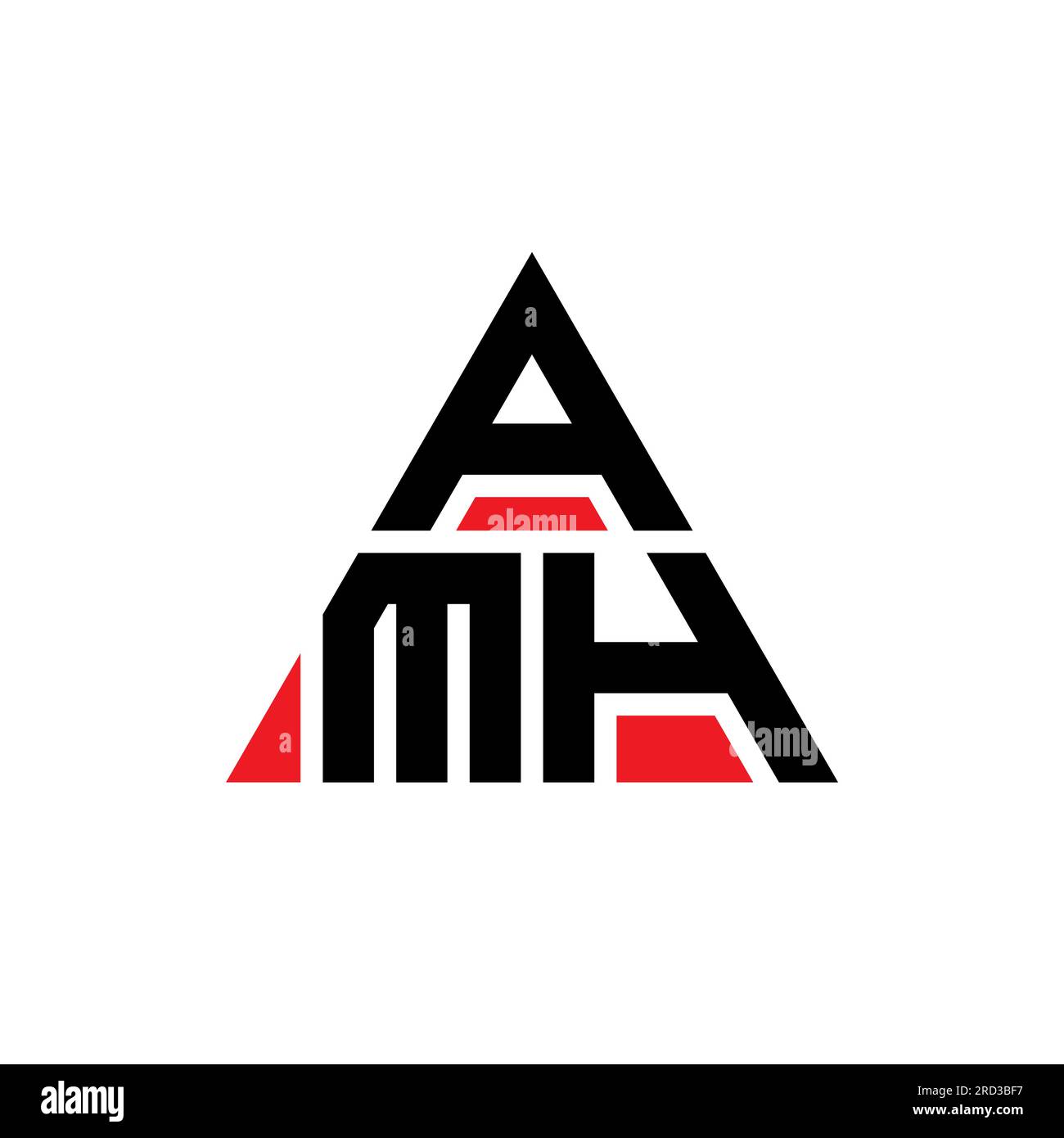 AMH triangle letter logo design with triangle shape. AMH triangle logo ...
