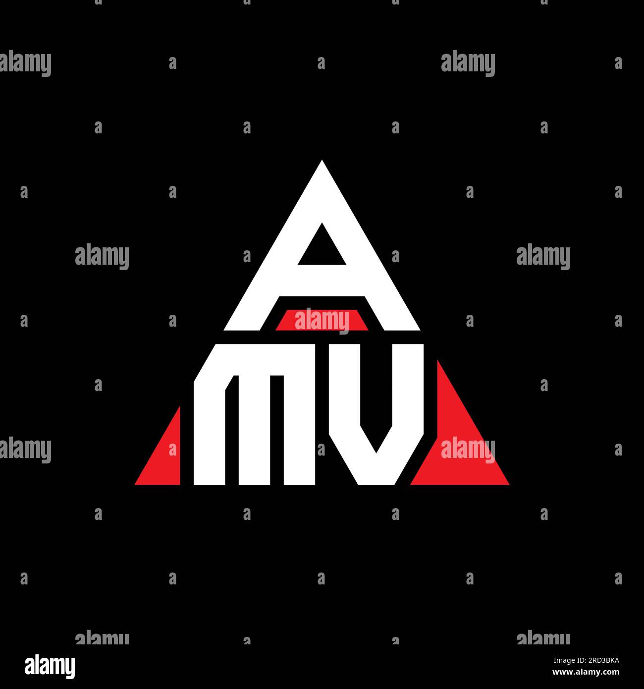AMV triangle letter logo design with triangle shape. AMV triangle logo ...