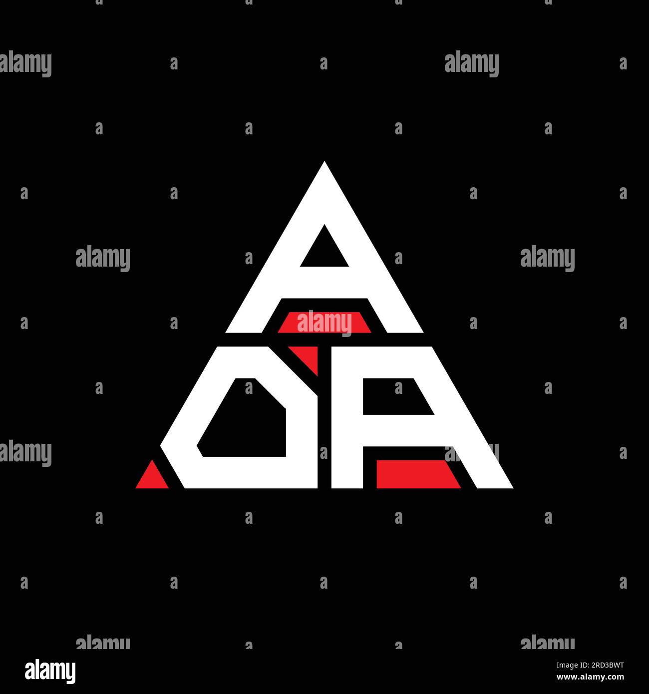 AOA triangle letter logo design with triangle shape. AOA triangle logo