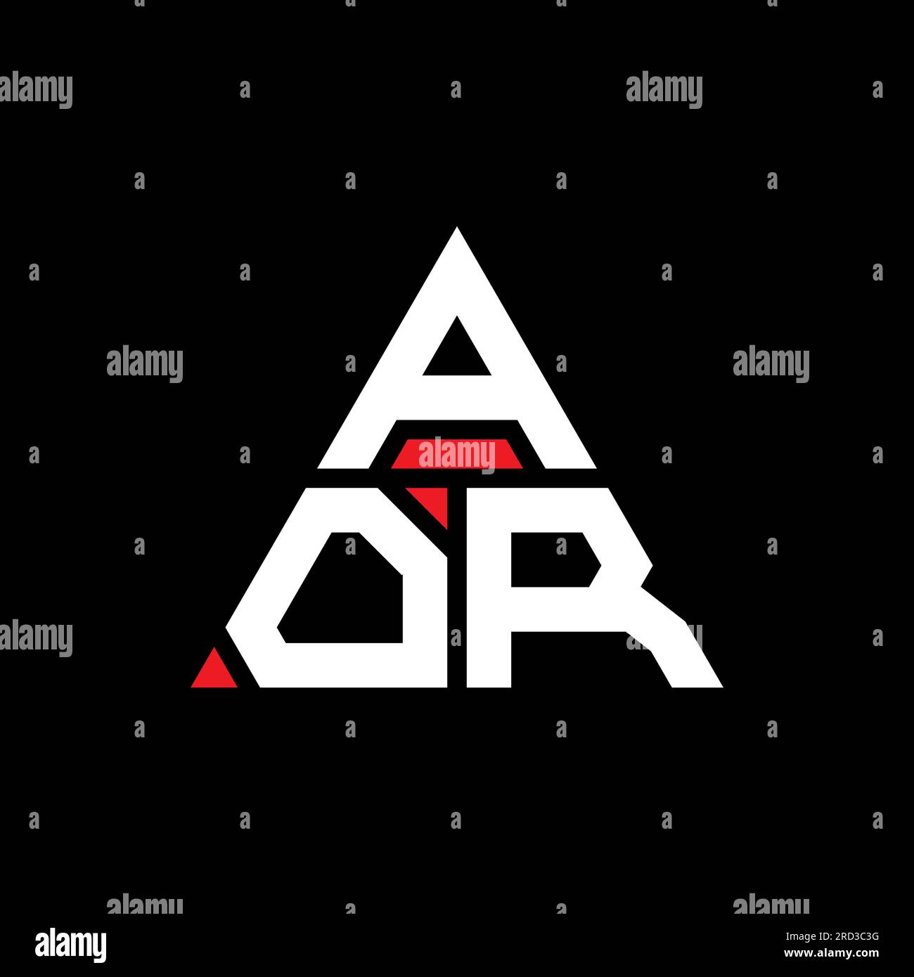 AOR triangle letter logo design with triangle shape. AOR triangle logo ...