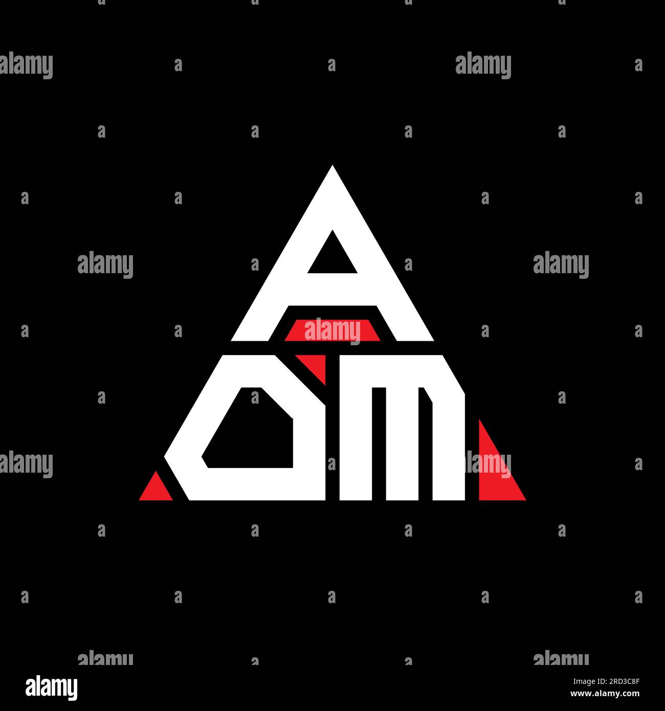 AOM triangle letter logo design with triangle shape. AOM triangle logo