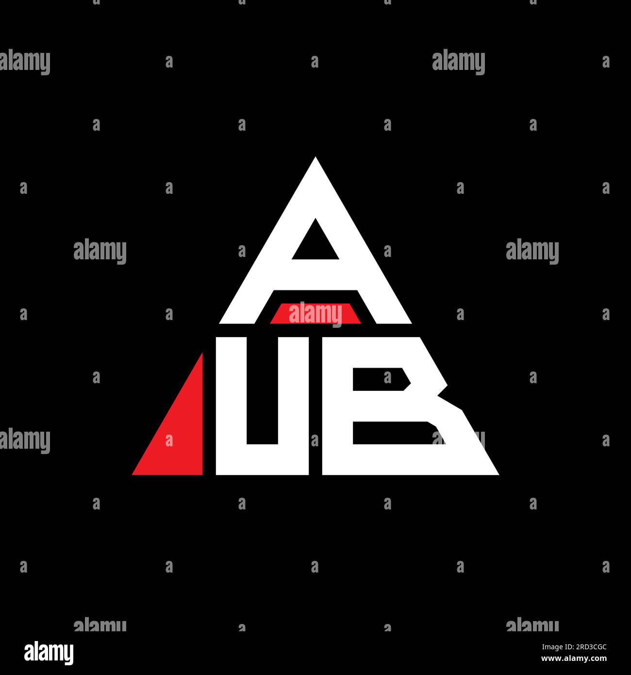 AUB triangle letter logo design with triangle shape. AUB triangle logo ...