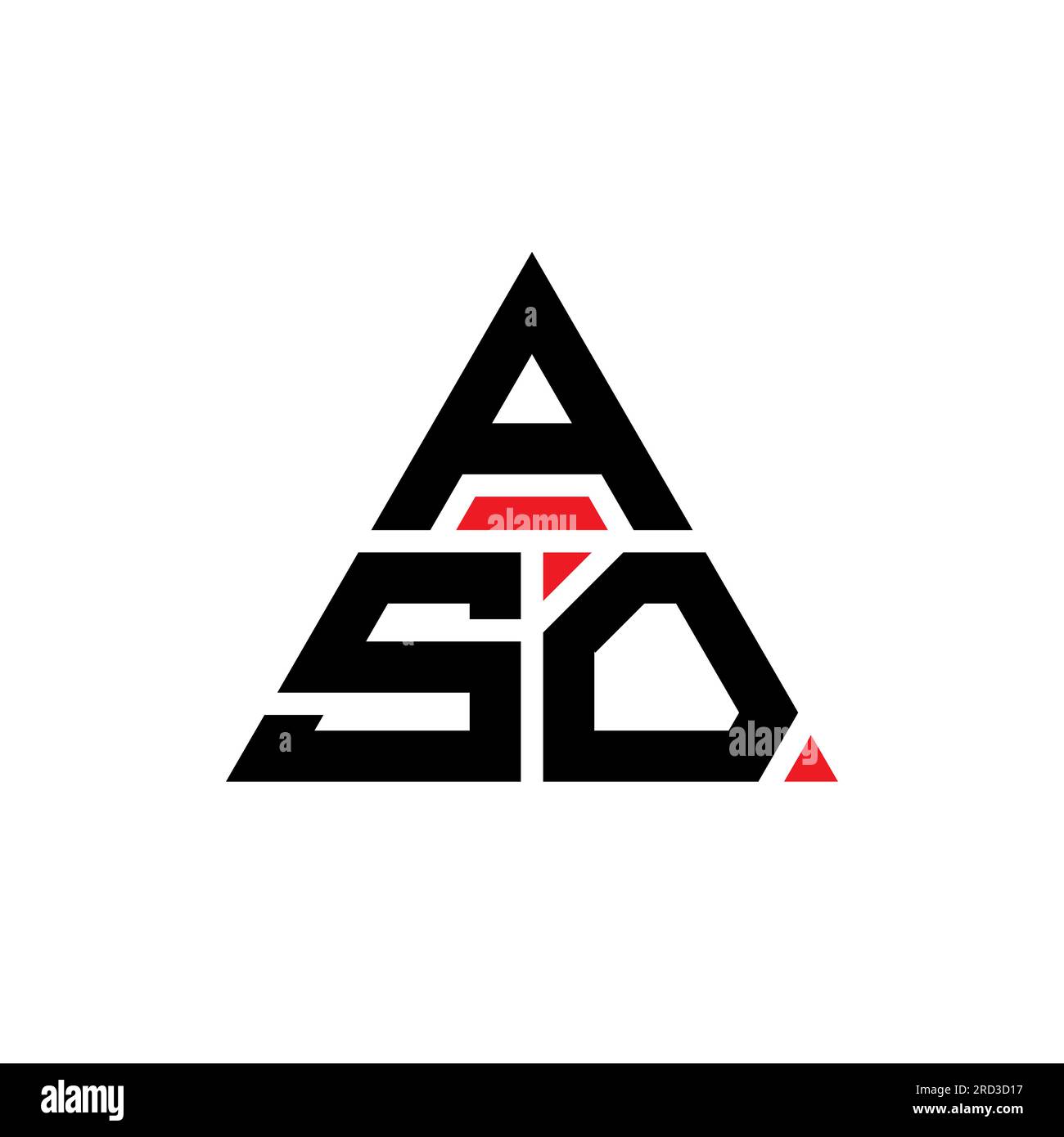 ASO triangle letter logo design with triangle shape. ASO triangle logo