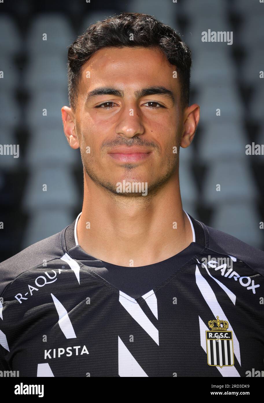 Charleroi, Belgium. 18th July, 2023. Charleroi's Stelios Andreou poses