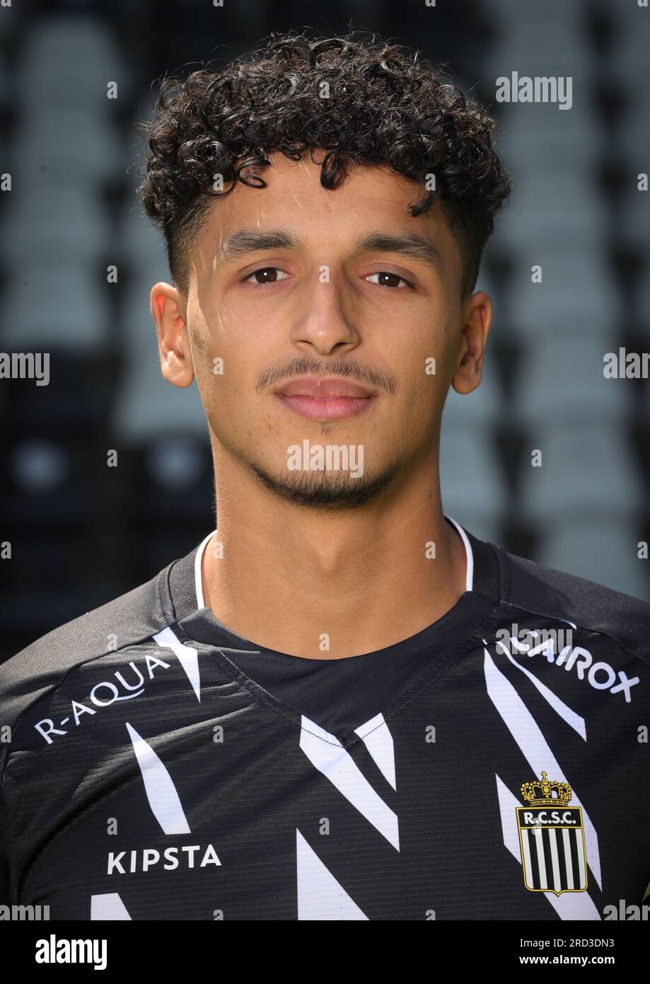 Charleroi, Belgium. 18th July, 2023. Charleroi's Mehdi Boukamir poses
