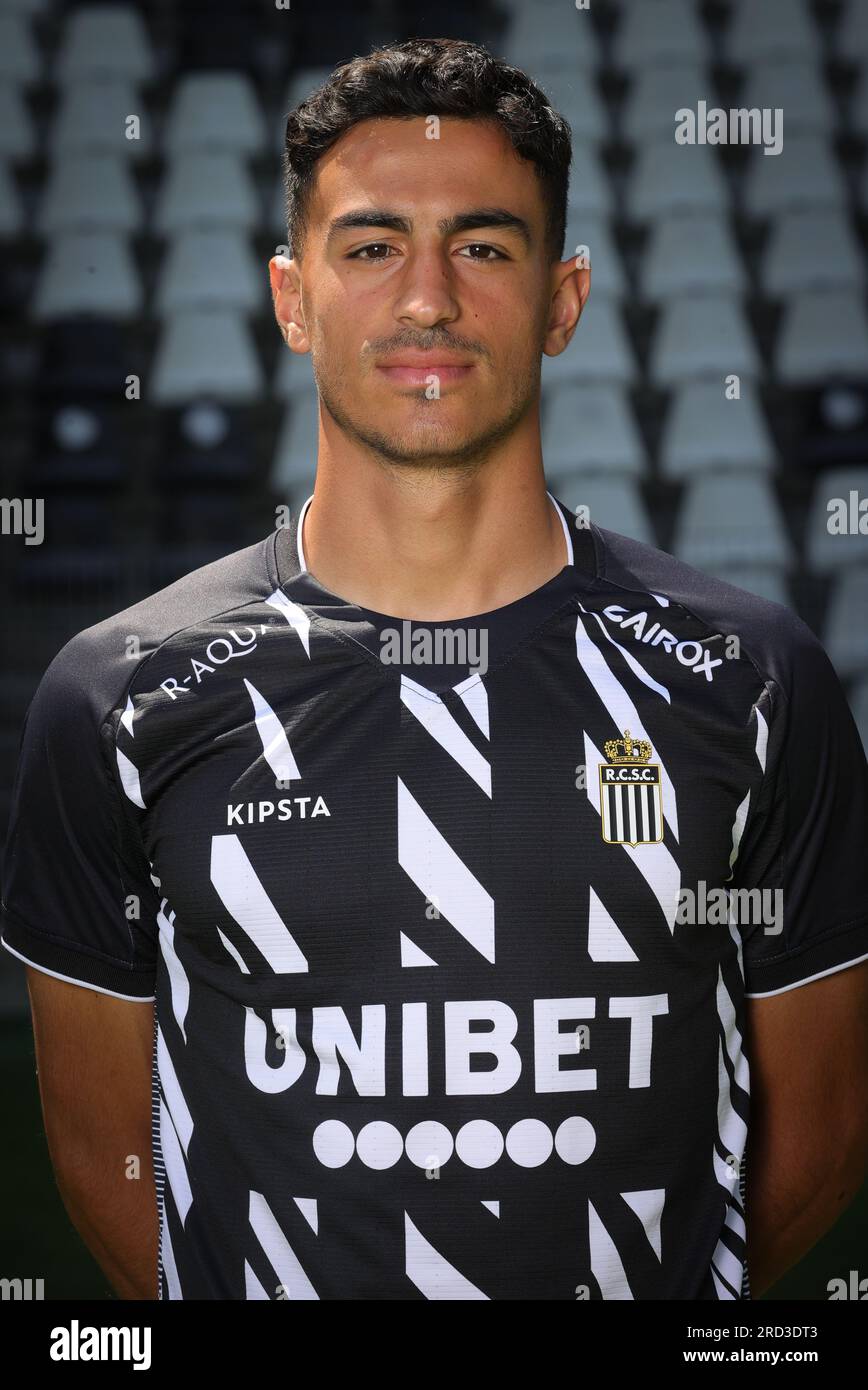 Charleroi, Belgium. 18th July, 2023. Charleroi's Stelios Andreou poses