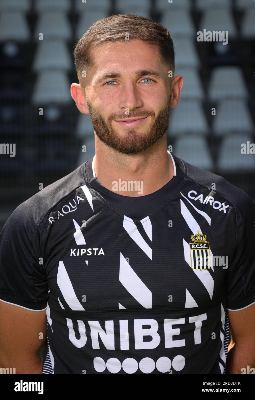 Charleroi, Belgium. 18th July, 2023. Charleroi's Antoine Bernier poses