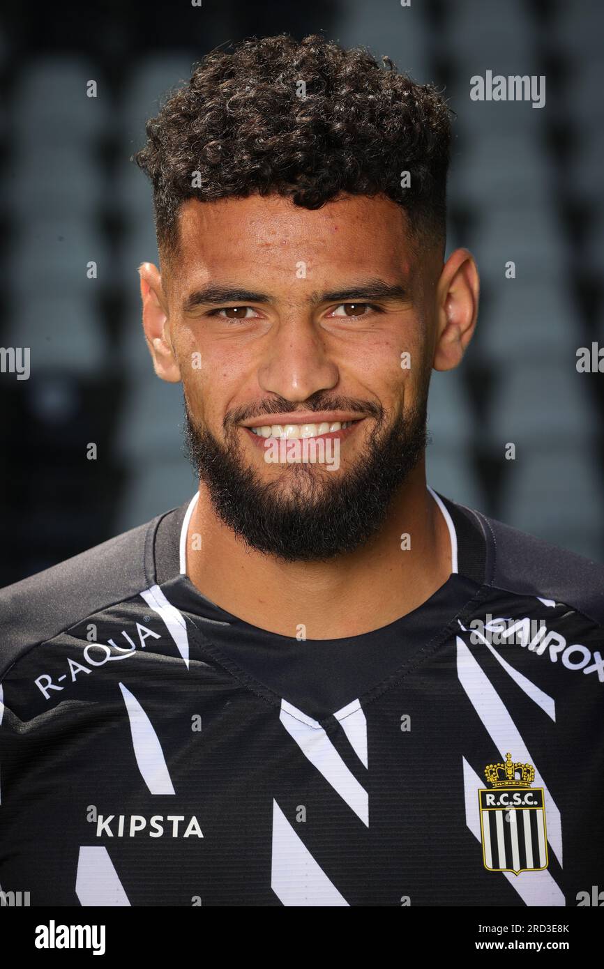 Charleroi, Belgium. 18th July, 2023. Charleroi's Adem poses for