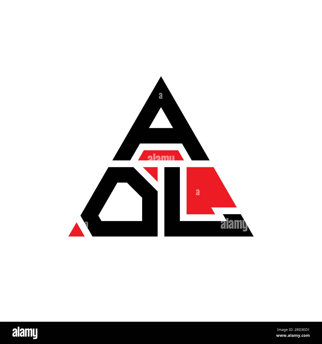 AOL triangle letter logo design with triangle shape. AOL triangle logo