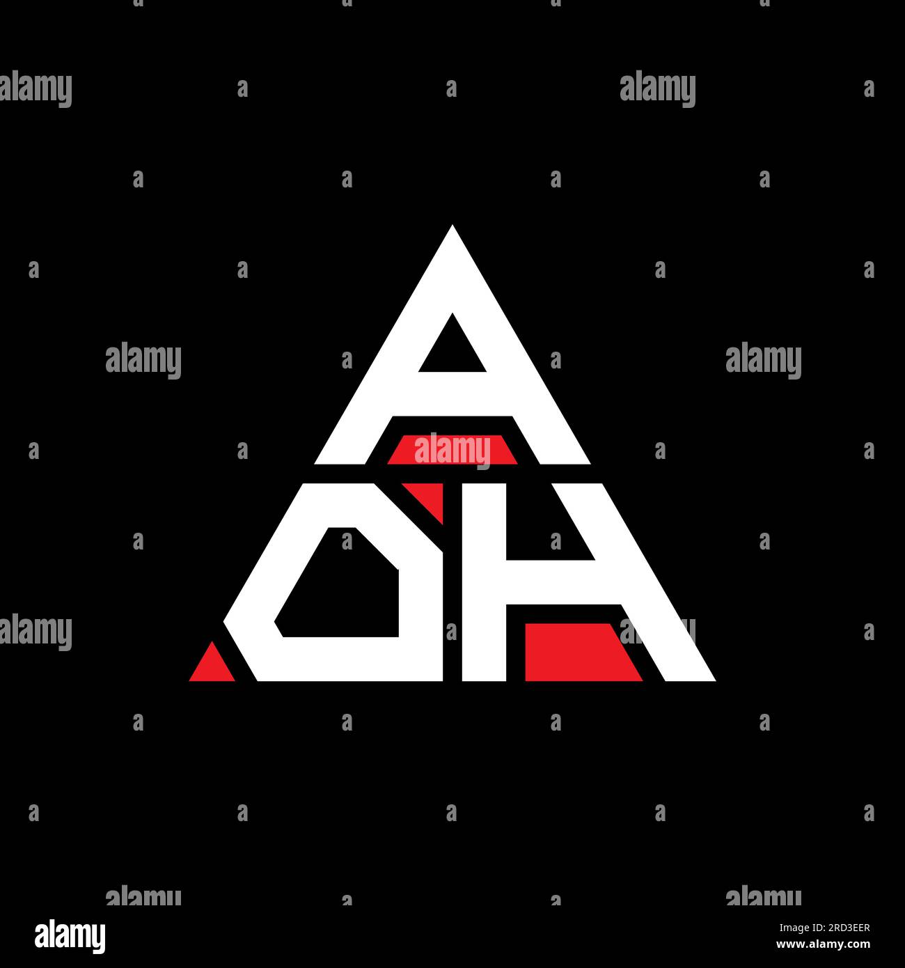 AOH triangle letter logo design with triangle shape. AOH triangle logo