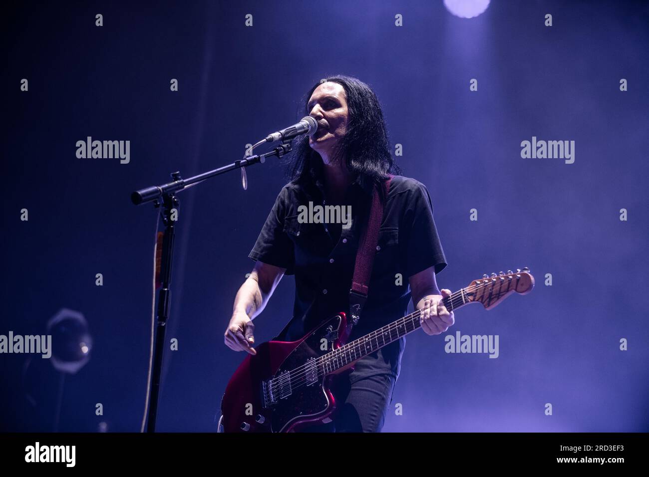 Placebo performing at Festival Cruïlla, Barcelona 8 Jun. 2023. Photographer: Ale Espaliat Stock Photo