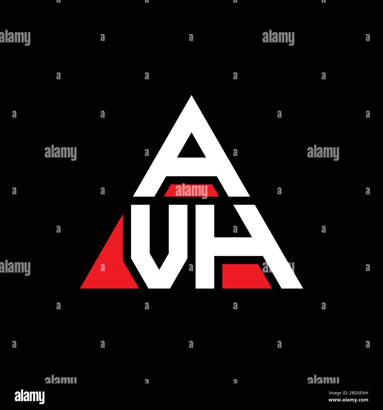 AVH triangle letter logo design with triangle shape. AVH triangle logo ...