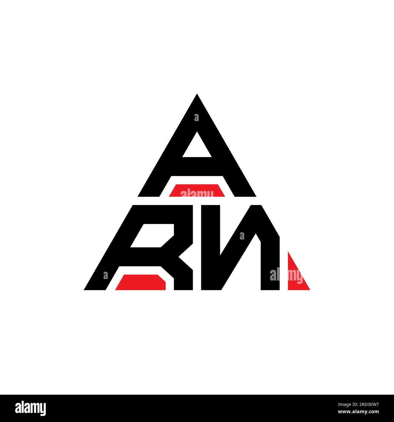 ARN triangle letter logo design with triangle shape. ARN triangle logo