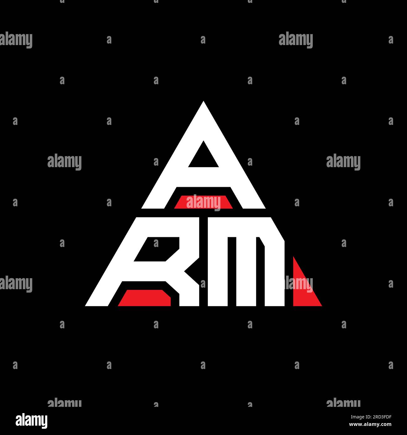 ARM triangle letter logo design with triangle shape. ARM triangle logo