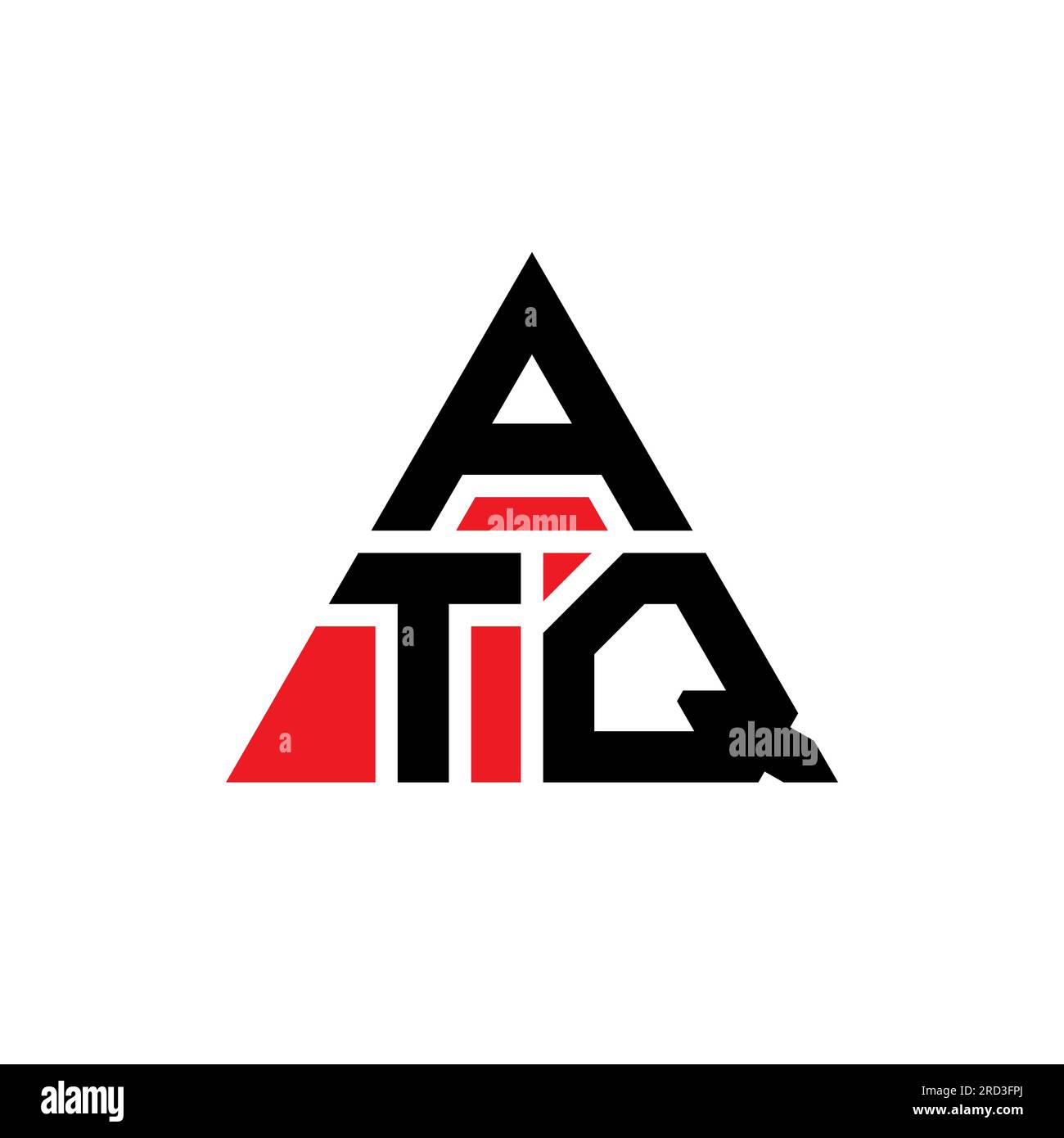 ATQ triangle letter logo design with triangle shape. ATQ triangle logo