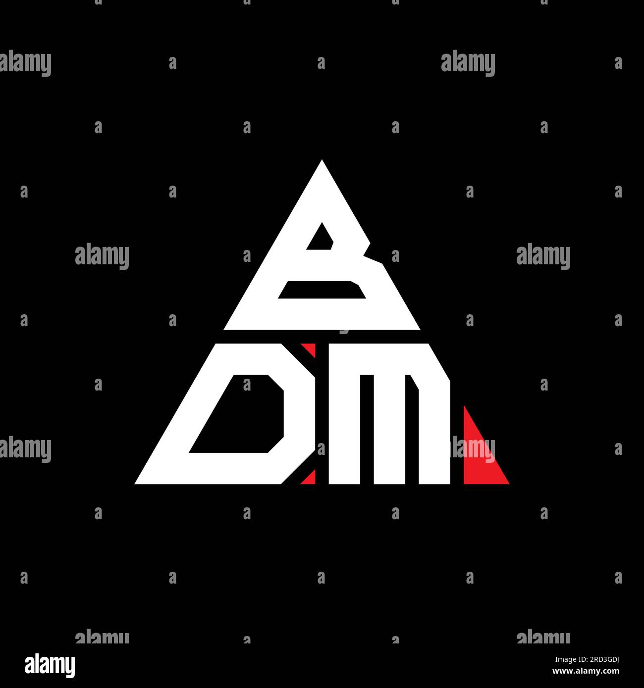BDM triangle letter logo design with triangle shape. BDM triangle logo