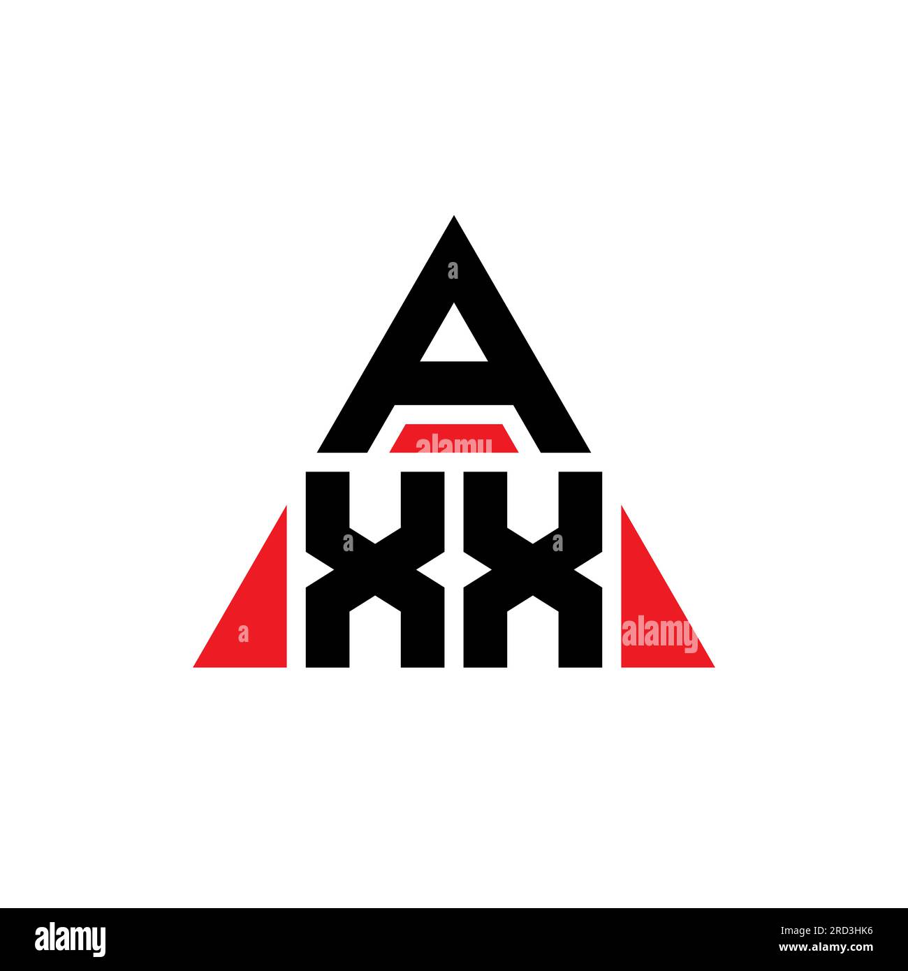 AXX triangle letter logo design with triangle shape. AXX triangle logo