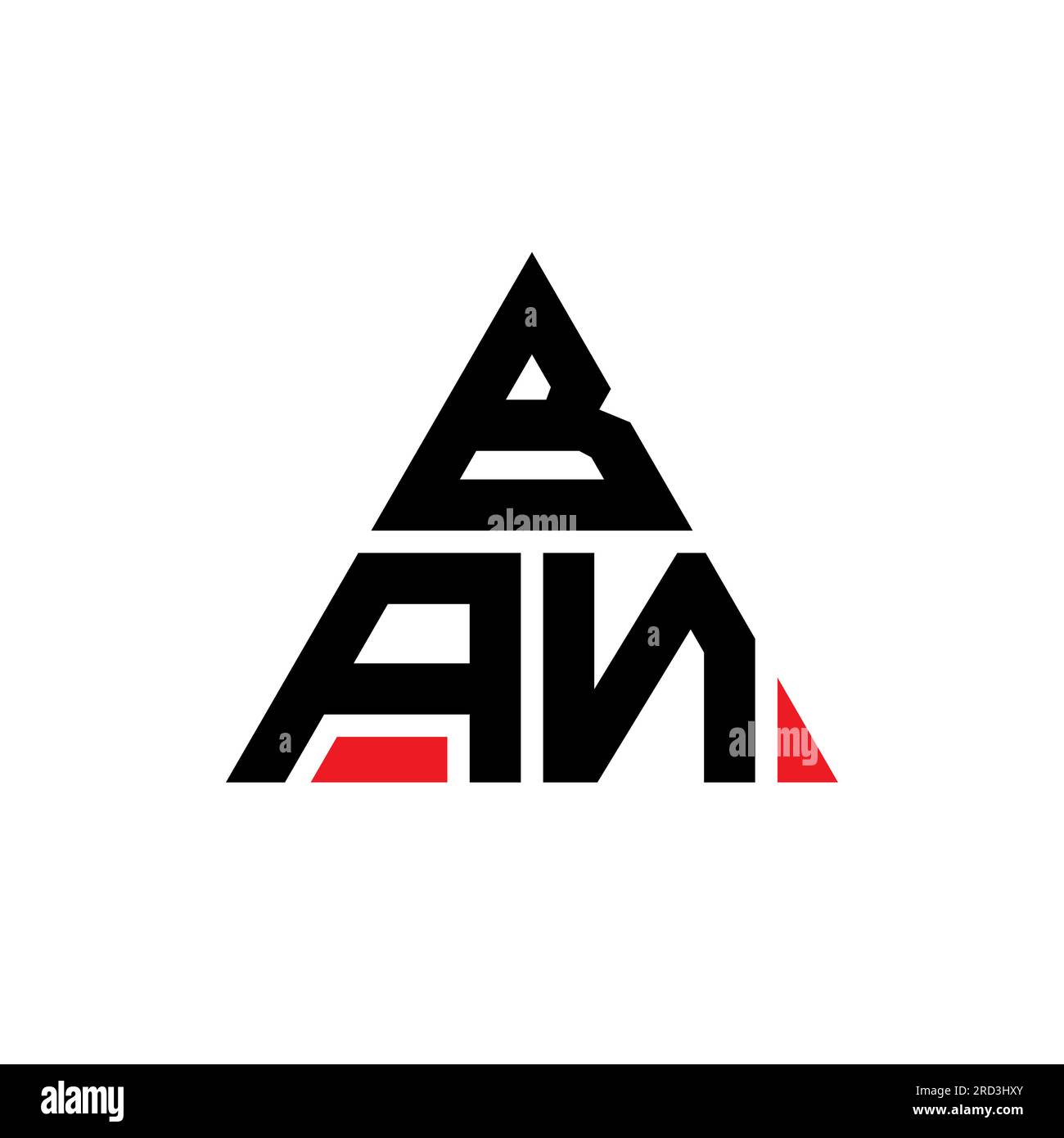 BAN triangle letter logo design with triangle shape. BAN triangle logo design monogram. BAN