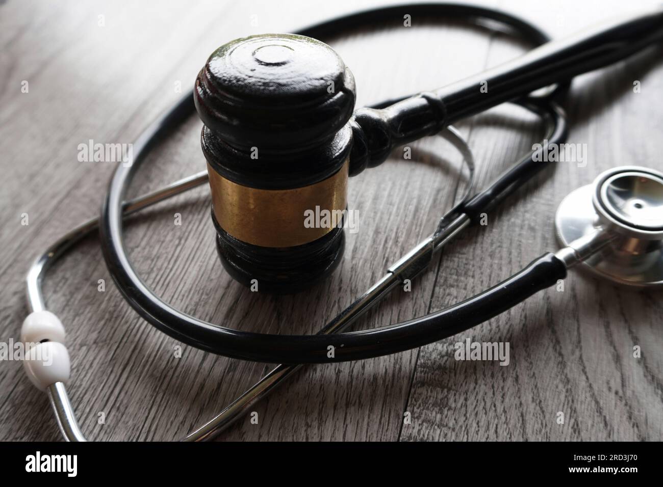 Judge gavel and stethoscope. Medical jurisprudence and medical law concept Stock Photo