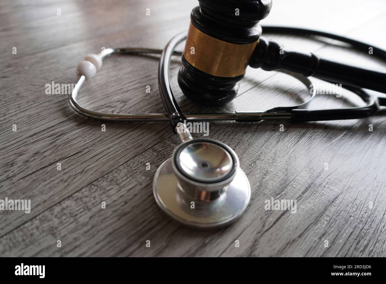 Judge gavel and stethoscope. Medical jurisprudence and medical law concept Stock Photo