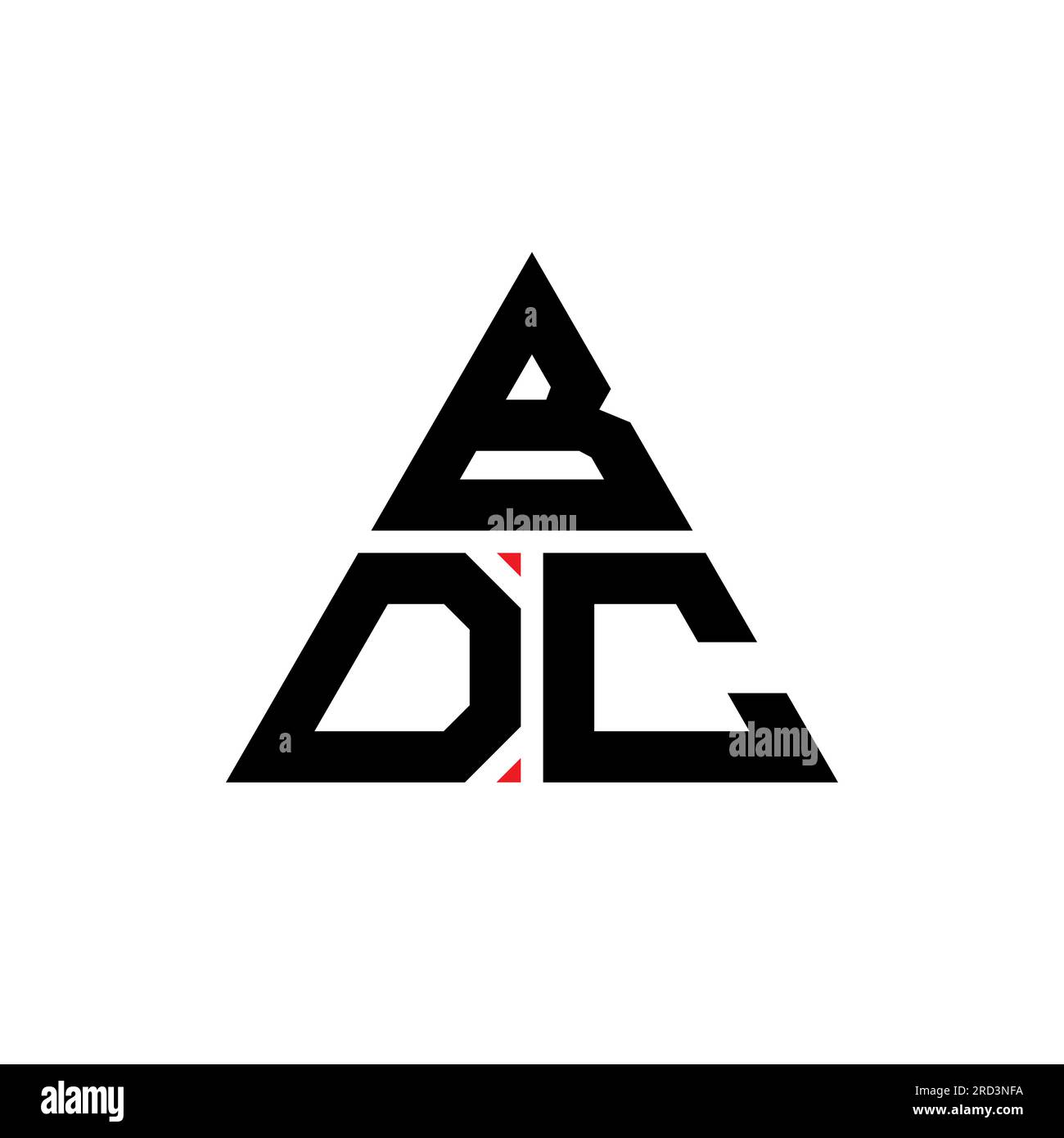 BDC triangle letter logo design with triangle shape. BDC triangle logo