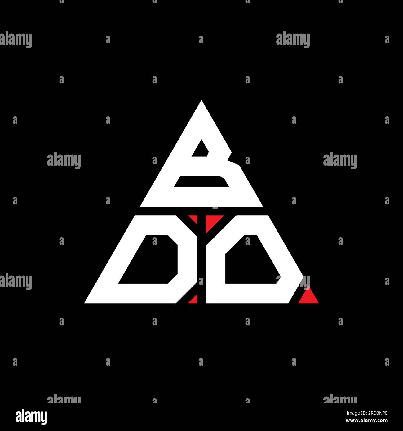 BDO triangle letter logo design with triangle shape. BDO triangle logo