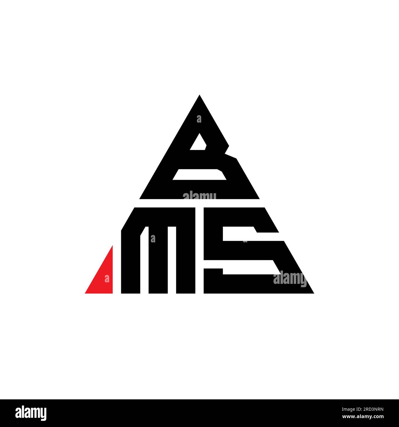 BMS triangle letter logo design with triangle shape. BMS triangle logo