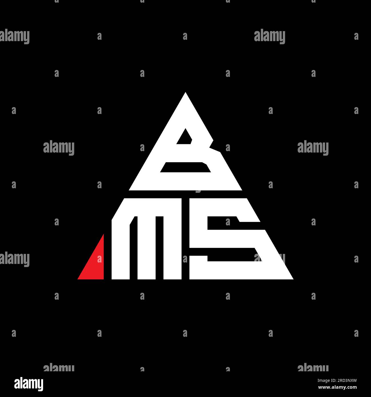 BMS triangle letter logo design with triangle shape. BMS triangle logo