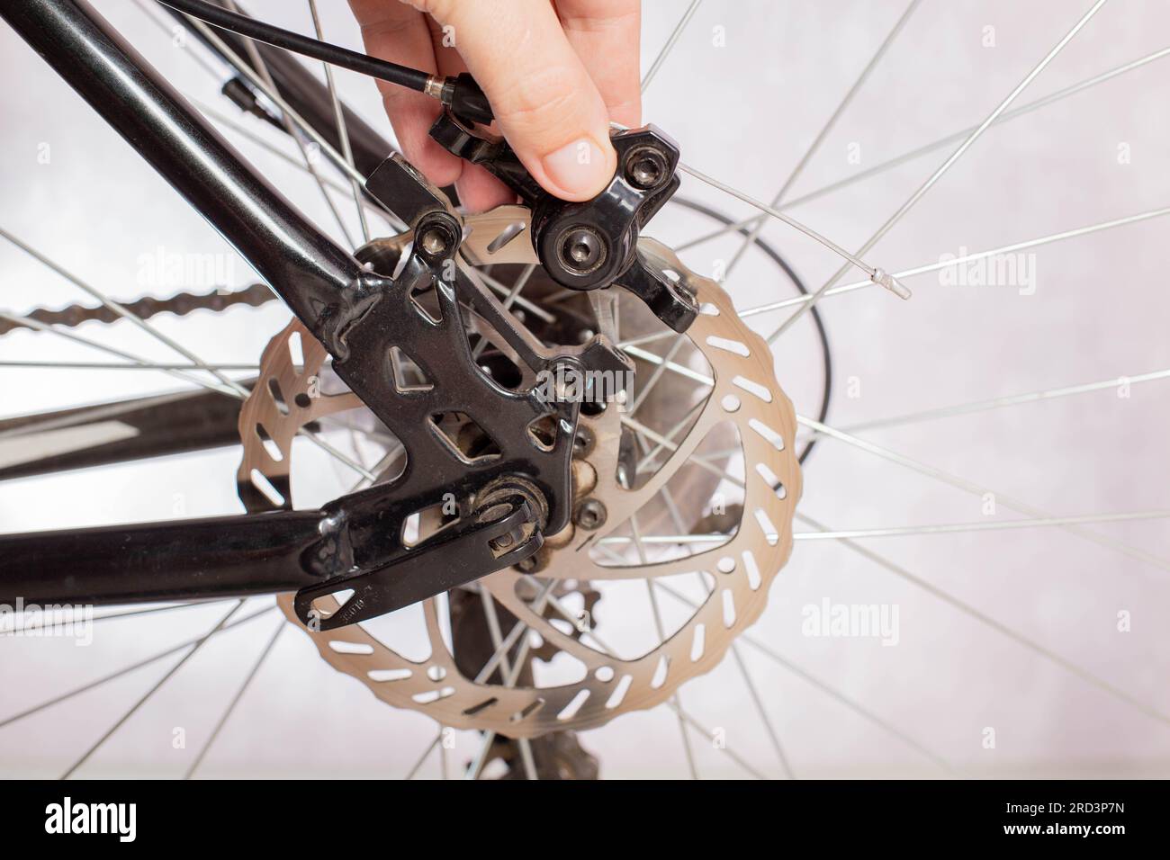 Removing the brake caliper on a bike with disc brakes. Replacement and