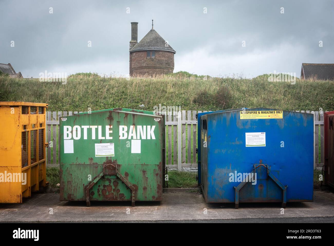 Bottle bank and recycling facility, Seascale Stock Photo