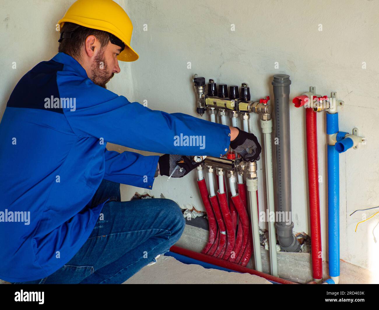 Underfloor heating installation Stock Photo Alamy