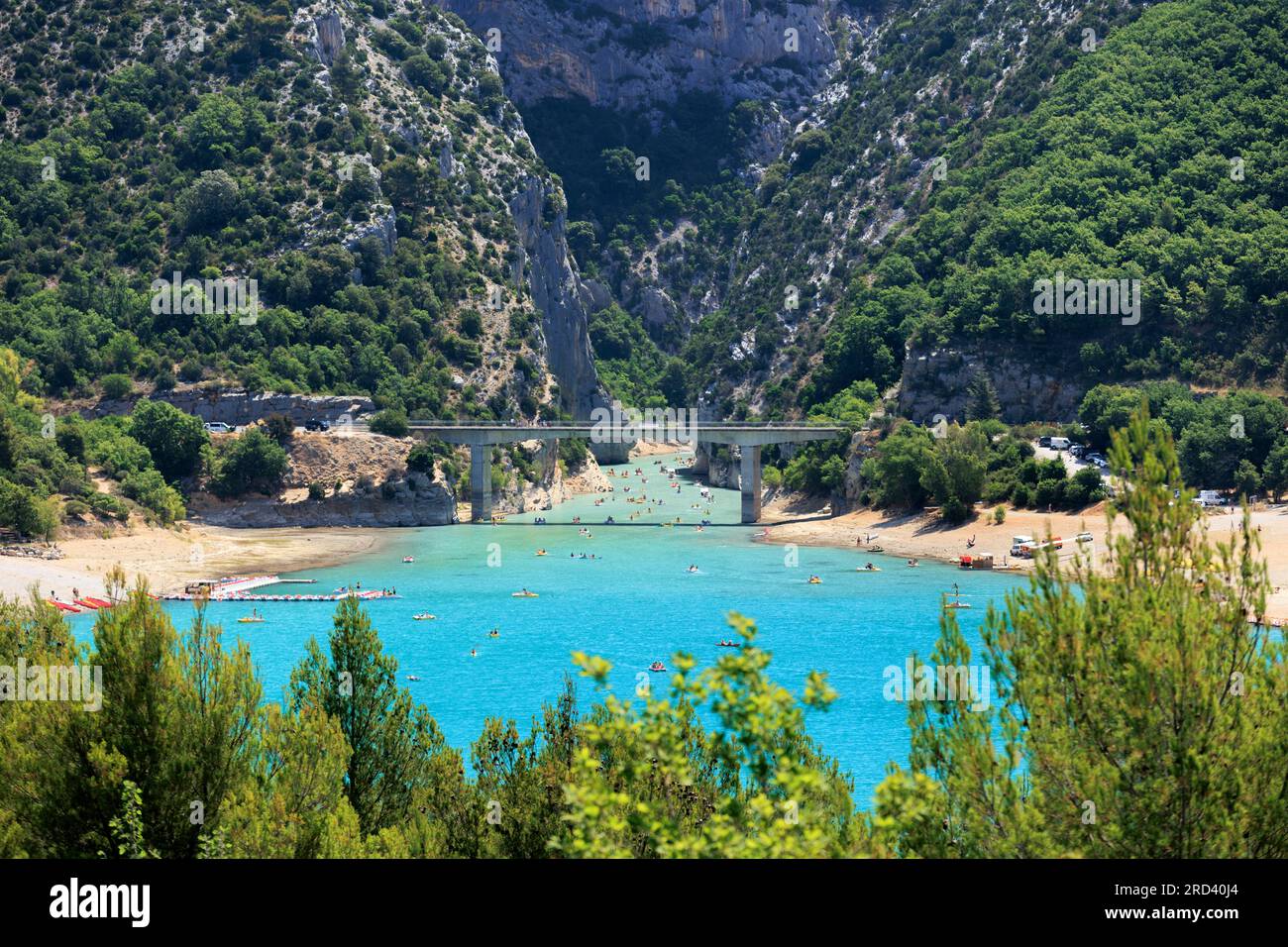 Lake of Sainte-Croix ⁨Parc Naturel Regional du Verdon⁩ Alpes-de-Haute-Provence Provence-Alpes-Cote d'Azur France Stock Photo