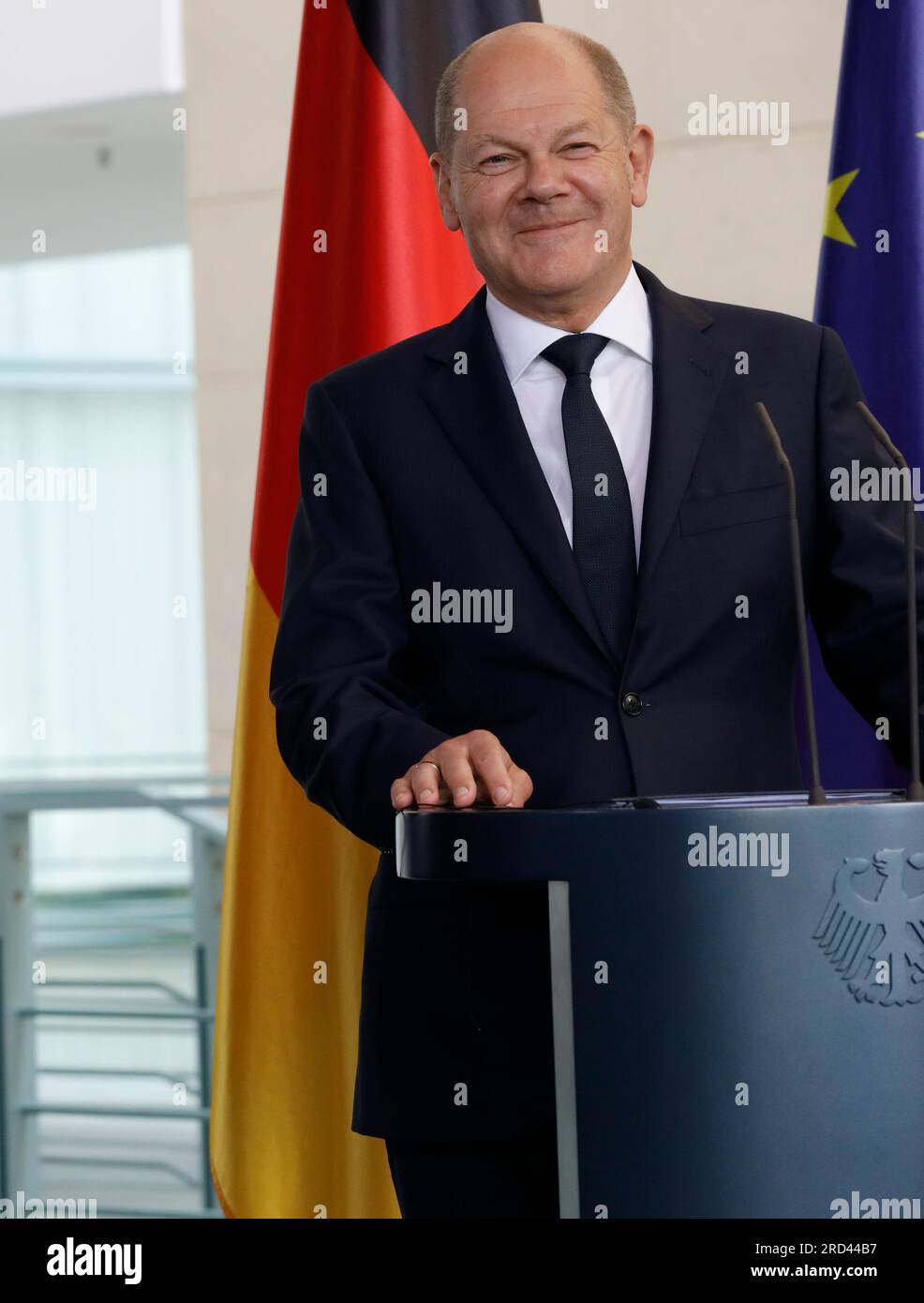 German Conf Berlin, Germany, July 10, 2023. German chancellor Olaf Scholz during a ...