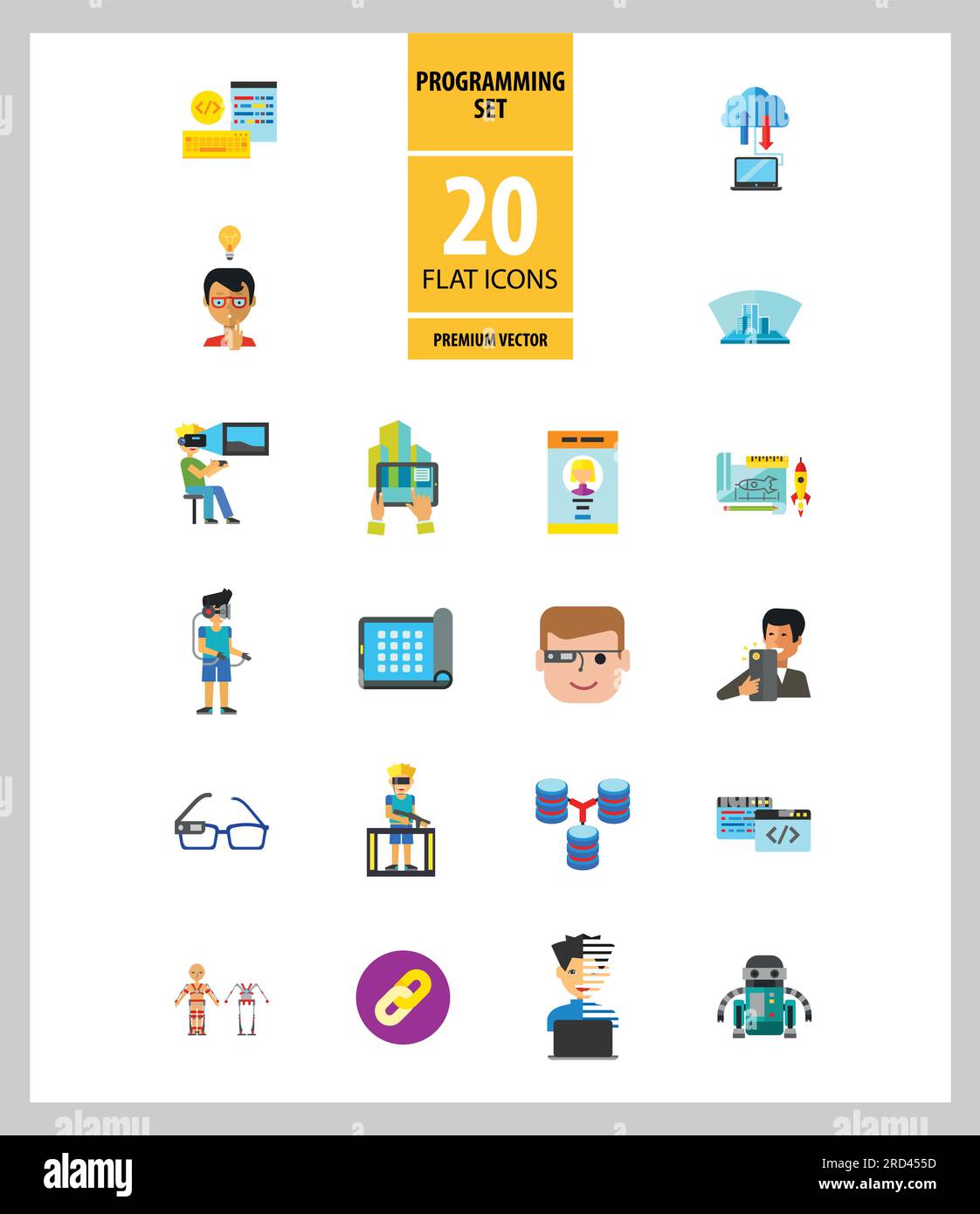 Programming Icon Set Stock Vector