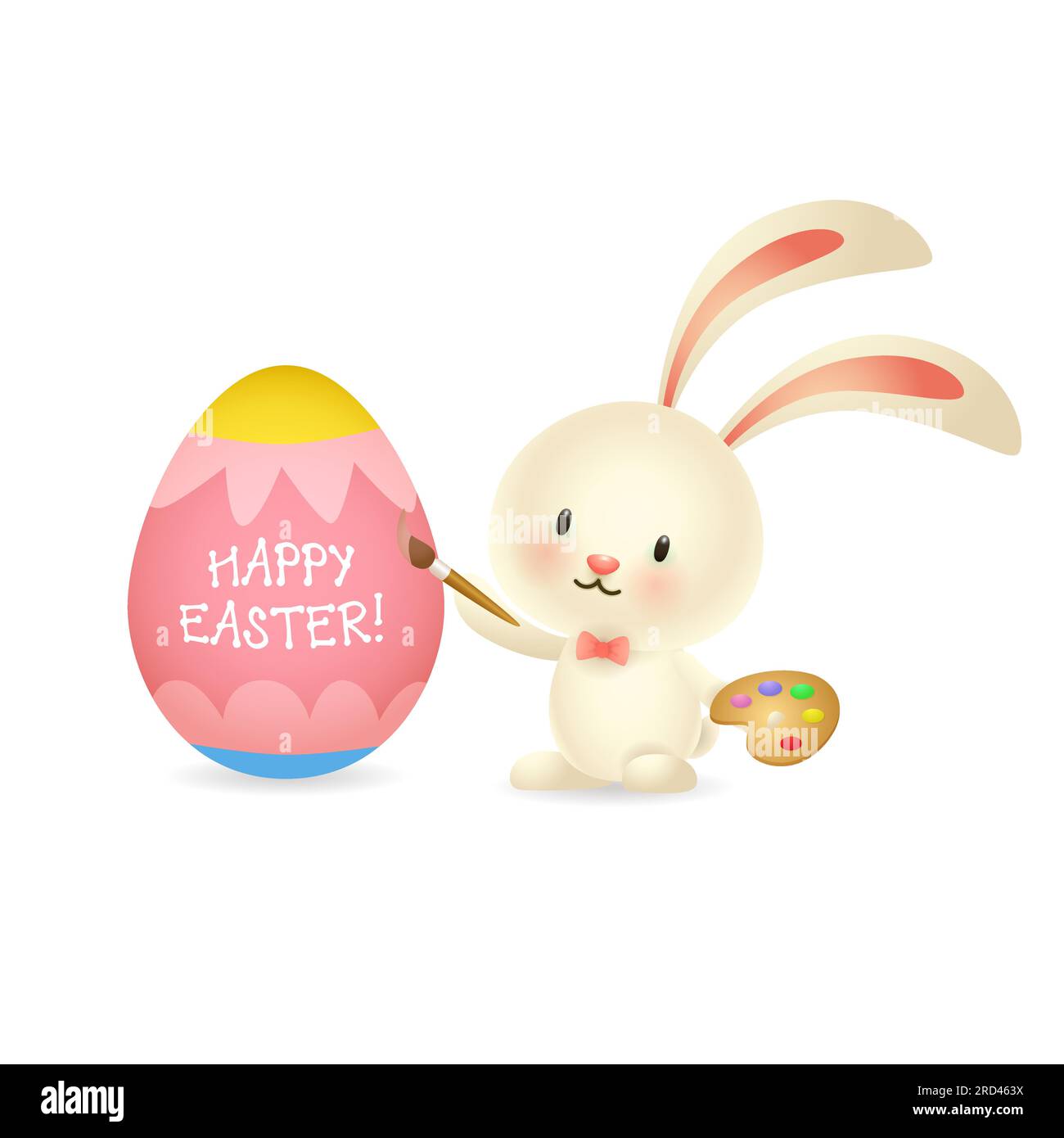 Easter bunny painting egg Stock Vector Image & Art Alamy