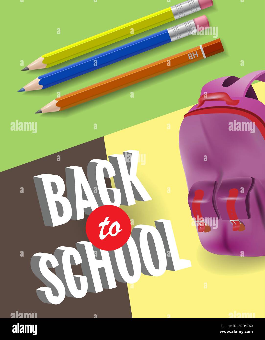 Back to school poster design with backpack Stock Vector Image & Art - Alamy