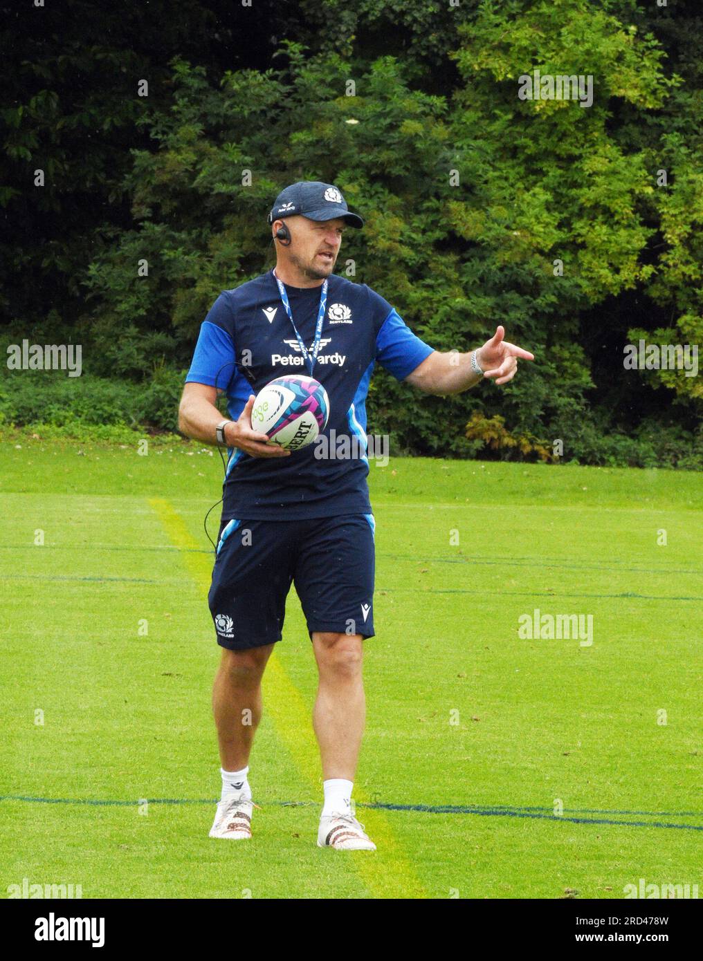 Oriam Sports Centre Edinburgh.Scotland, UK. 18th July, 2023. Scotland Rugby Team training session access, as they continue their preparations for the Famous Grouse Nations Series matches. Head Coach Gregor Townsend. Credit: eric mccowat/Alamy Live News Stock Photo
