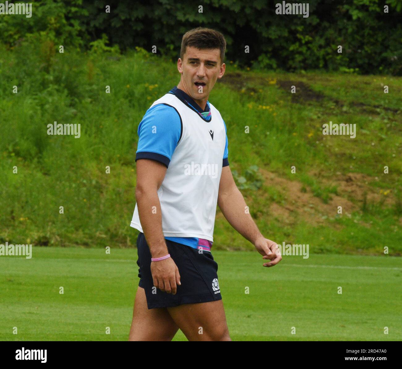 Oriam Sports Centre Edinburgh.Scotland, UK. 18th July, 2023. Scotland Rugby Team training session access, as they continue their preparations for the Famous Grouse Nations Series matches. Scotland 's Cameron Redpath. Credit: eric mccowat/Alamy Live News Stock Photo