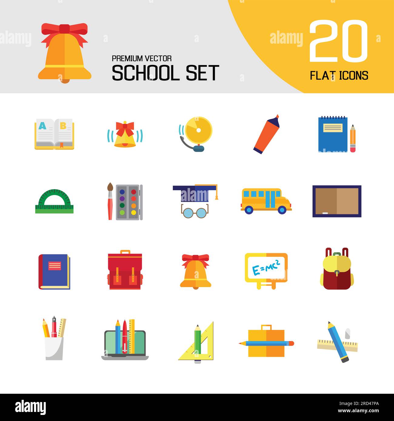 School Icons Set Stock Vector Image & Art - Alamy