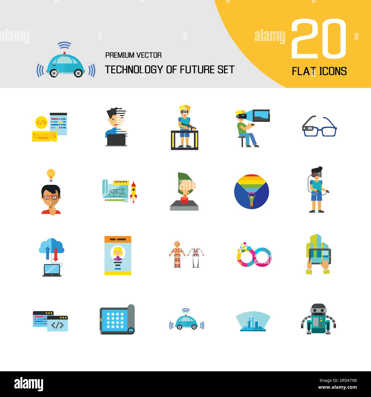 Set of future icons. Stock Vector