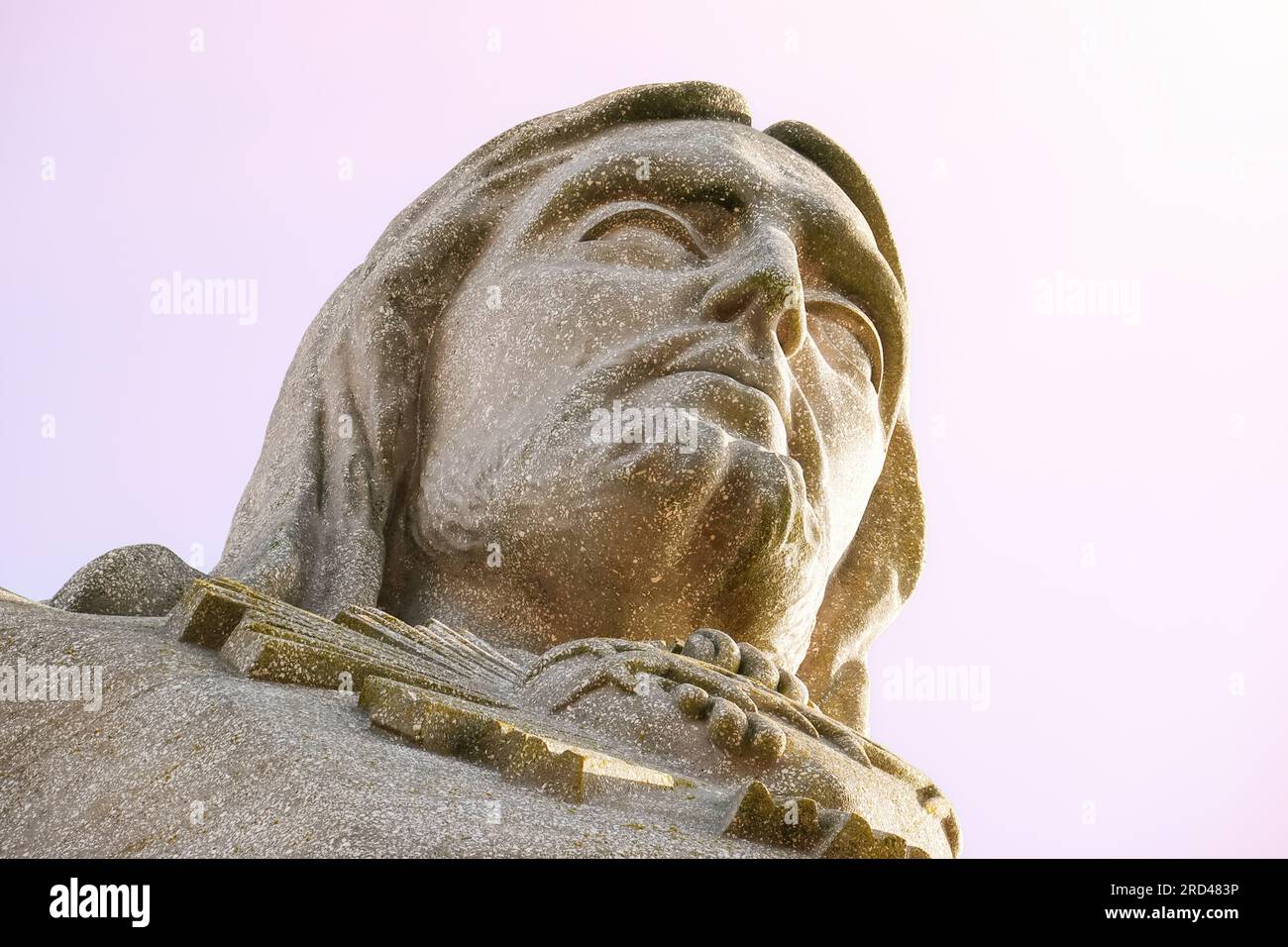 Christ the King, Cristo Rei statue in Almada, Lisbon. Famous Jesus Christ monument in the capital city of Portugal. Stock Photo