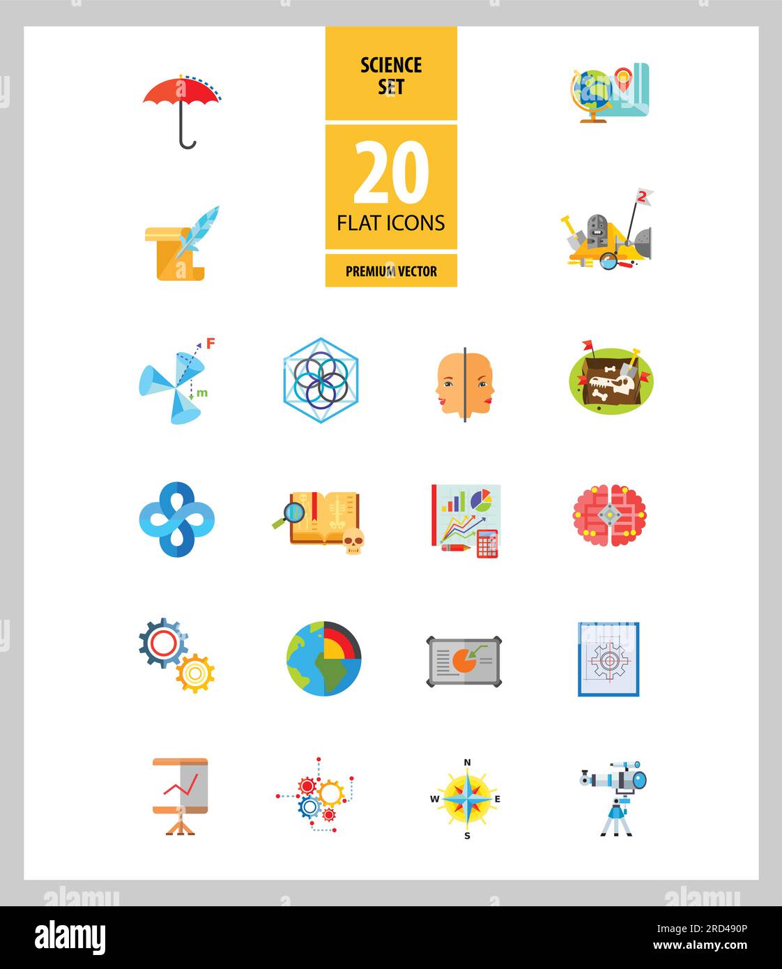 Science Type Icon Set Stock Vector Image & Art - Alamy