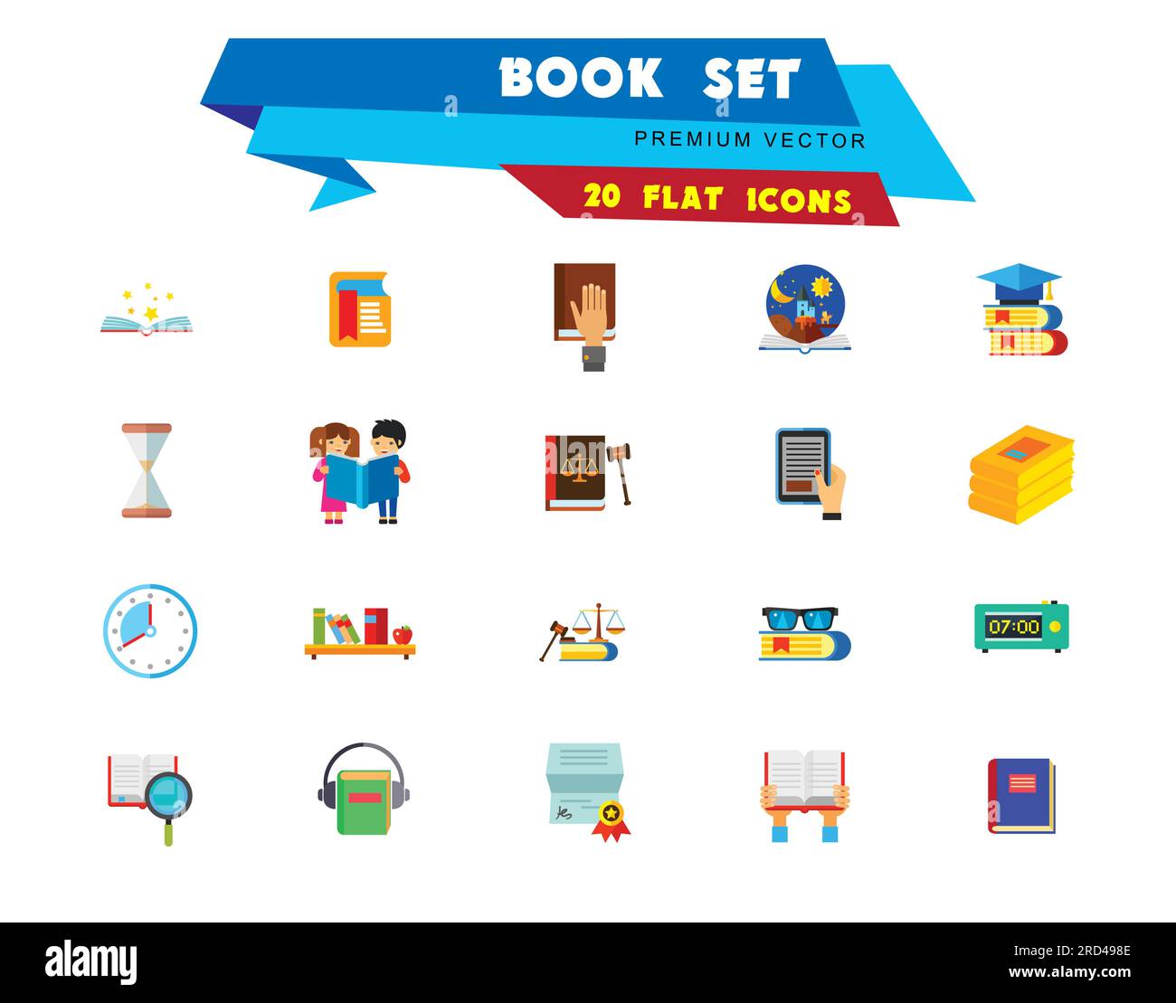 Book Icon Set Stock Vector Image & Art - Alamy