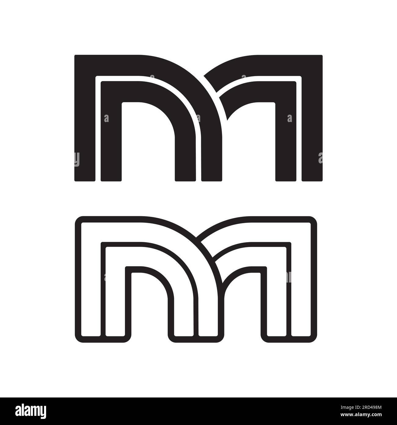 Simple Initial Letter m Logo. Usable for Business and Branding Logos. Flat Vector Logo Design Template Element Stock Vector