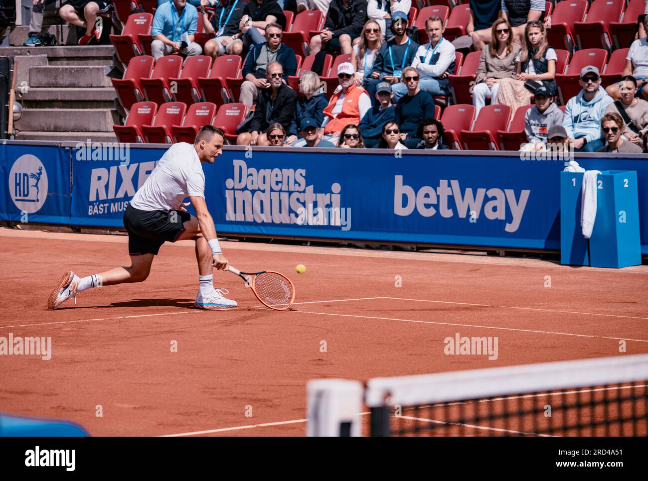 Båstad, Sweden. 07 18 2023. Josef Kovalik against Alejandro Davidovich Fokina in the first round of the Nordea Open. Daniel Bengtsson Stock Photo