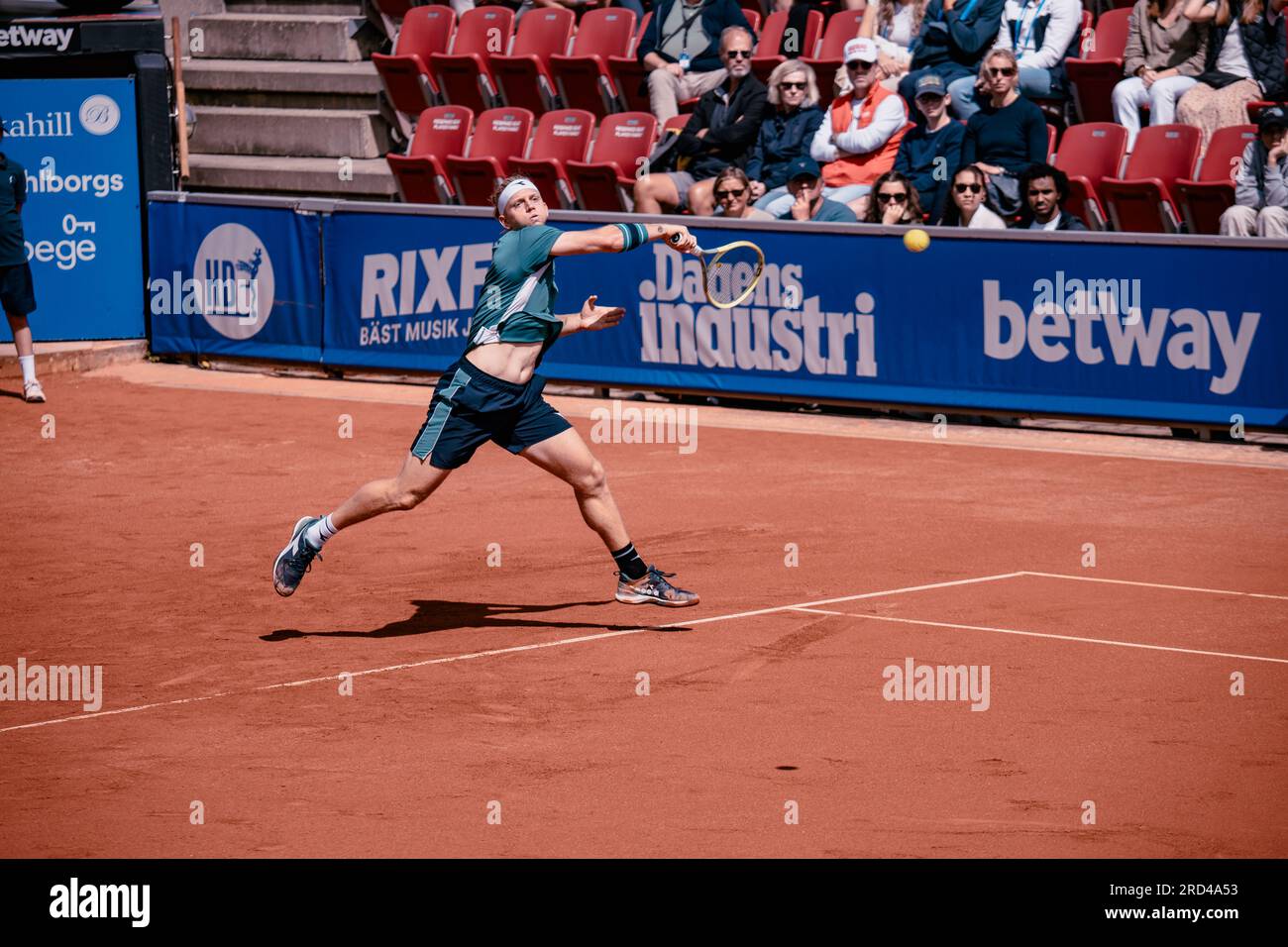 Båstad, Sweden. 07 18 2023. Josef Kovalik against Alejandro Davidovich Fokina in the first round of the Nordea Open. Daniel Bengtsson Stock Photo